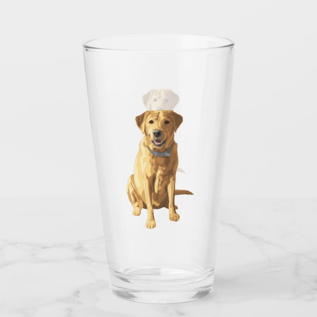 Copo De Pint Cachorro do Retriever Labrador Amarelo (Frente)