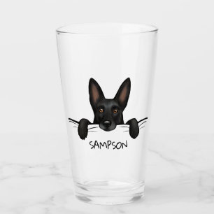 Copo De Pint Cachorro Negro German shepherd Personalizado