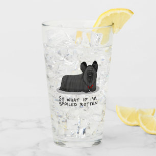Copo De Pint Cachorro podre de Skye Terrier, borrado (preto) Cu