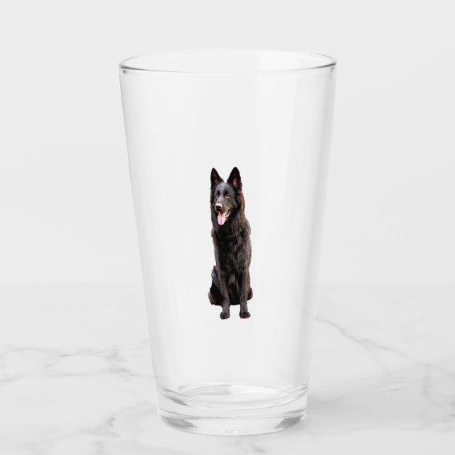 Copo De Pint Cachorro Preto german shepherd (Frente)