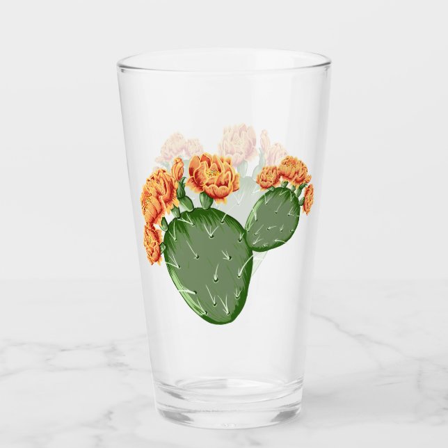 Copo De Pint Cactus Com Flor De Pera (Frente)
