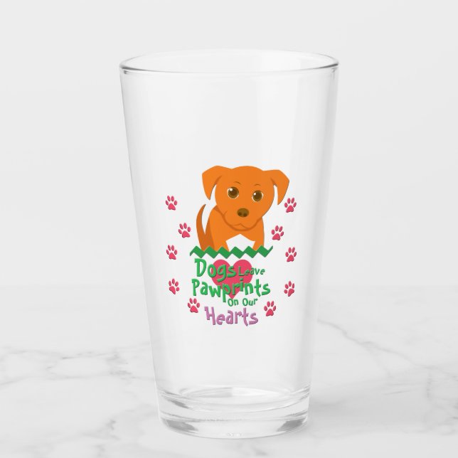 Copo De Pint Cães Deixam Pawprint (Frente)