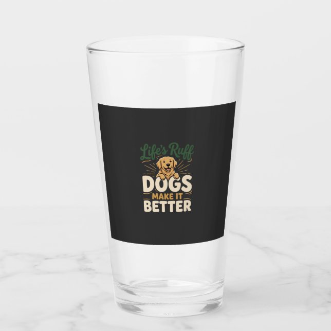 Copo De Pint Cães Engraçados Tornam Tudo Melhor (Frente)