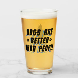 Copo De Pint Cães São Melhores [Preto/Azul]
