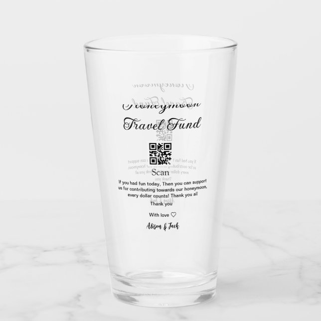 Copo De Pint Caixa de fundos de lua de mel código QR adicionar  (Frente)