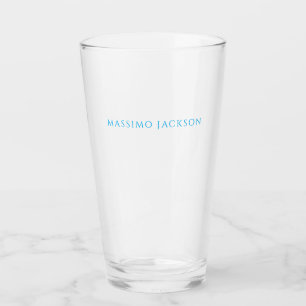 Copo De Pint Caligrafia Nome Script Simples Branco Azul