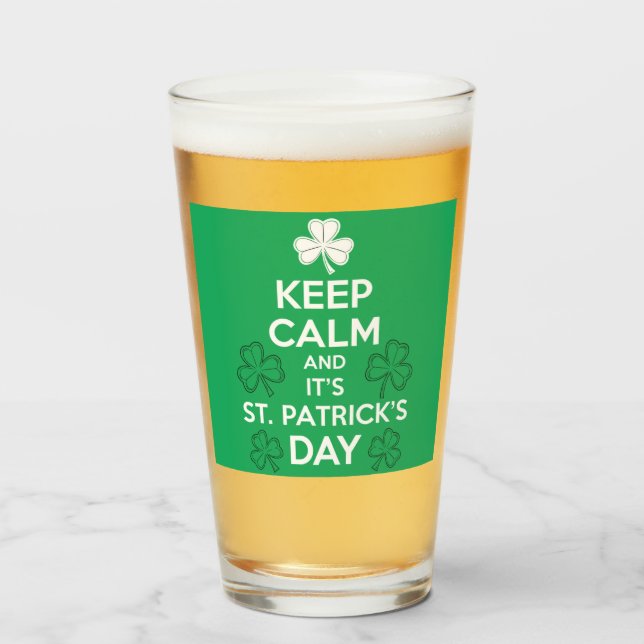 Copo De Pint Calma, é Dia de São Patrício irlandês (Frente (Preenchido))