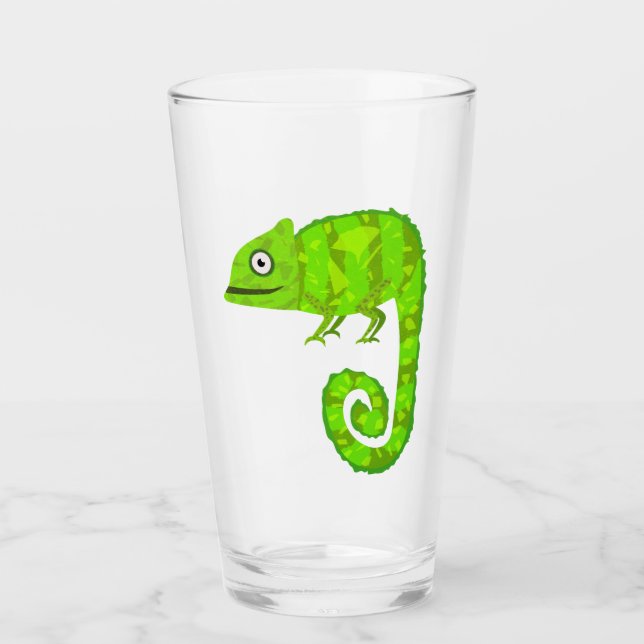 Copo De Pint Camaleão bonito verde (Frente)