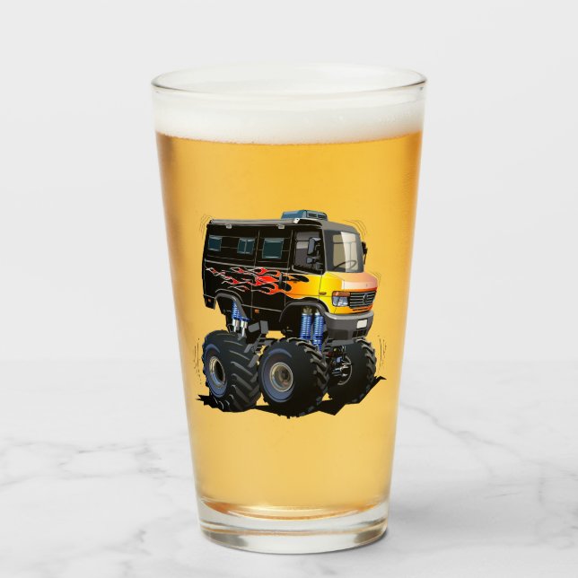 Copo De Pint Caminhão monstro de cartum (Frente (Preenchido))