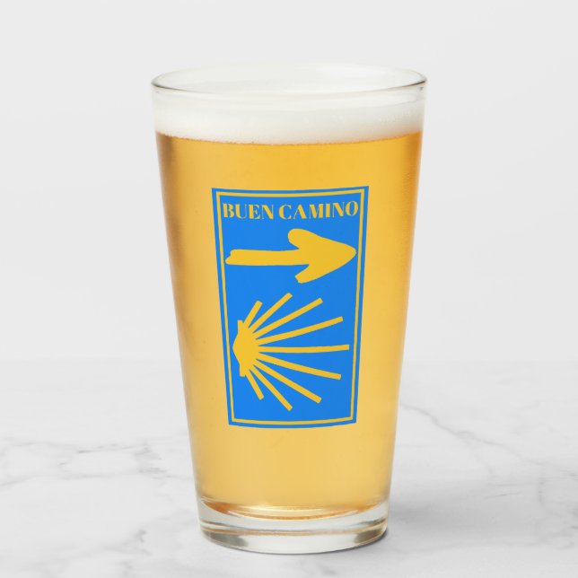 Copo De Pint Camino de Santiago Glass (Frente (Preenchido))