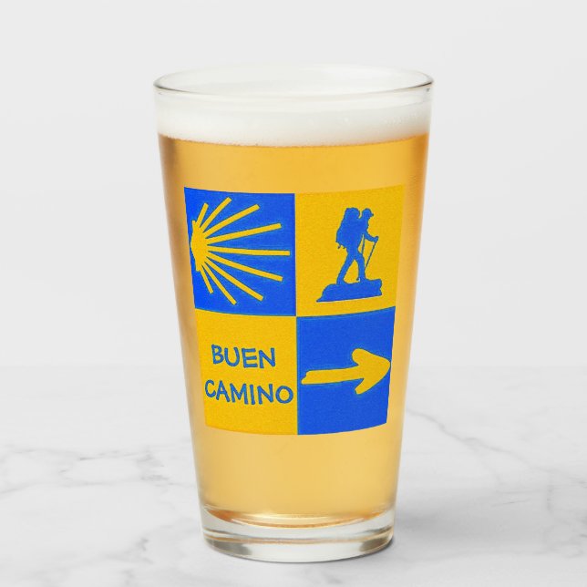 Copo De Pint Camino de Santiago Glass (Frente (Preenchido))