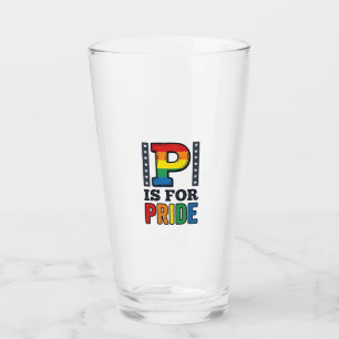 Copo De Pint Camisa de Arco-Íris de Orgulho Vintage com Letra P