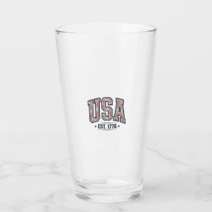 Copo De Pint Camisa de Gravura Patriótica Vintage EUA Est 1776_