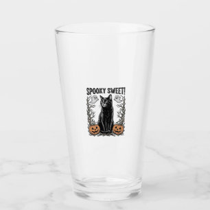 Copo De Pint Camisa de Gravura Vintage de Gato Preto Assustador