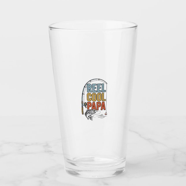 Copo De Pint Camisa de Pesca Reel Cool Papa Design_1 (Frente)