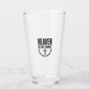 Copo De Pint Camisa de Recrutamento Cristão Céu É Minha Casa De