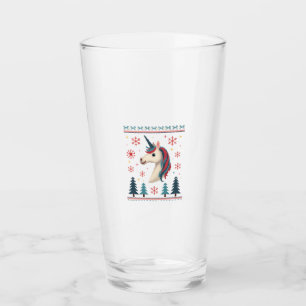 Copo De Pint Camisa de Unicórnio Tricotado Tema de Natal (