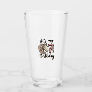 Copo De Pint Camisa Floral Vintage Desenho Menina 7º Aniversári