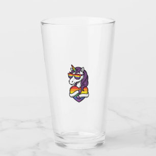 Copo De Pint Camisa Orgulho Coração Unicórnio Arco-Íris Vintage