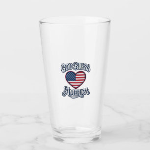 Copo De Pint Camisa Patriótica Deus Abençoe a América Coração D