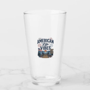 Copo De Pint Camisa Vector do Lago Patriótico Vibes da Vida Ame