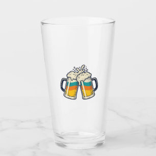 Copo De Pint Camisa Vetorial Vintage Rainbow Beer Mug Cheers_1