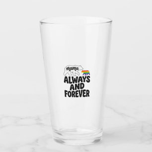 Copo De Pint Camisa Vintage Arco-Íris da Mamãe Urso Sempre e Pa