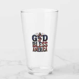 Copo De Pint Camisa Vintage Cruz Patriótica Deus Abençoa a Amér