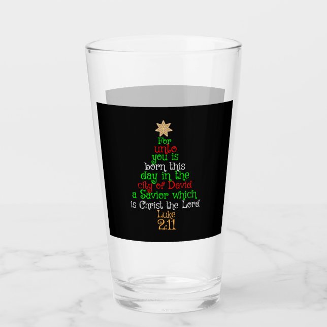 Copo De Pint Camisas de Árvore de Natal Cristão (Frente)