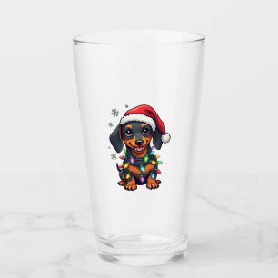 Copo De Pint Camisas de Natal de Árvore de Cães Dachshund Prese