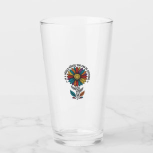 Copo De Pint Camiseta de Gravura Vintage Flor de Arco-Íris Seja