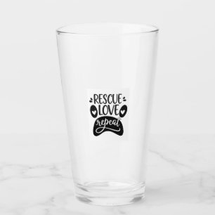 Copo De Pint Camiseta de Pata de Cachorro Resgate Amor Repita