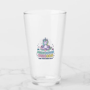 Copo De Pint Camiseta de Tipografia Negrito Unicórnio Meditação
