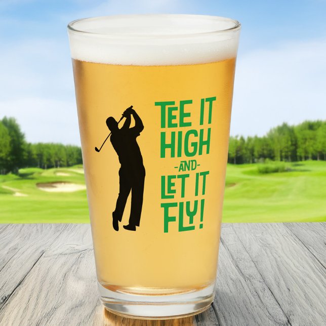 Copo De Pint Camiseta engraçada de golfe Cota esportiva Fofo Hu (Golf Funny Tee Sports Quote Cute Men's Humor Beer Glass)