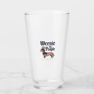 Copo De Pint Camiseta Patriótica de Dachshund Weenie the People