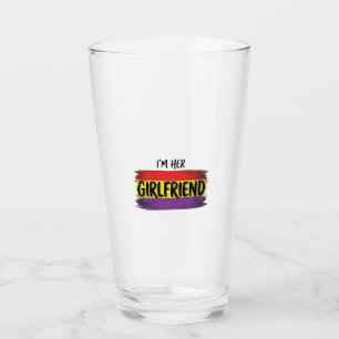Copo De Pint Camiseta Vetorial Arco-íris Orgulho da Namorada De