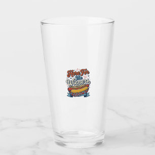 Copo De Pint Camiseta Vintage Hot Dog Here For The Wieners_1