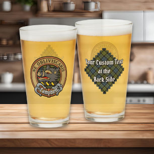 Copo De Pint Campbell Crest sobre Tartan