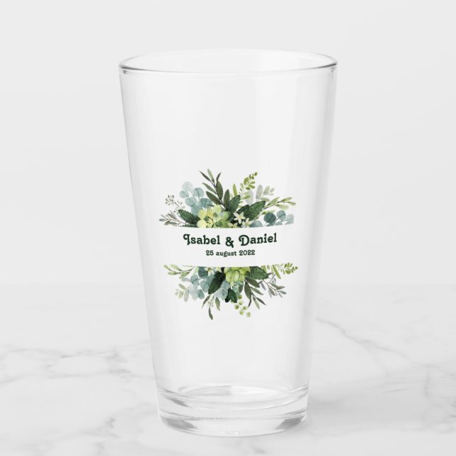 Copo De Pint Caneca de Café com Nome Personalizado Floral Moder (Frente)