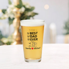 Copo De Pint Caneca de Vidro Personalizada Melhor Pai do Mundo
