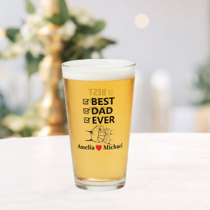 Copo De Pint Caneca de Vidro Personalizada Melhor Pai do Mundo