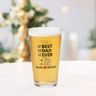 Copo De Pint Caneca de Vidro Personalizada Melhor Pai do Mundo
