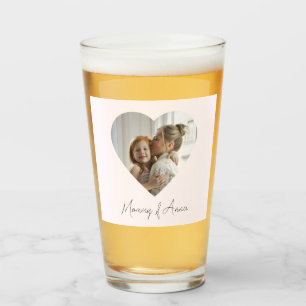 Copo De Pint Caneca de Vidro Personalizada para Mãe Nome e Fo