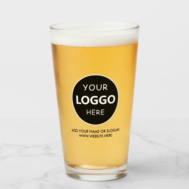 Copo De Pint Canecas de cerveja de cerveja personalizáveis Logo (Frente (Preenchido))
