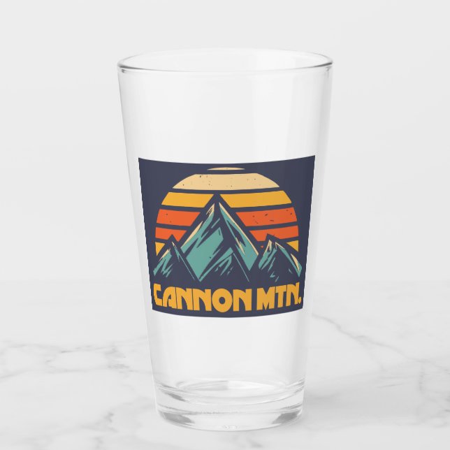 Copo De Pint Cannon Mountain New Hampshire Retro Turquoise (Frente)