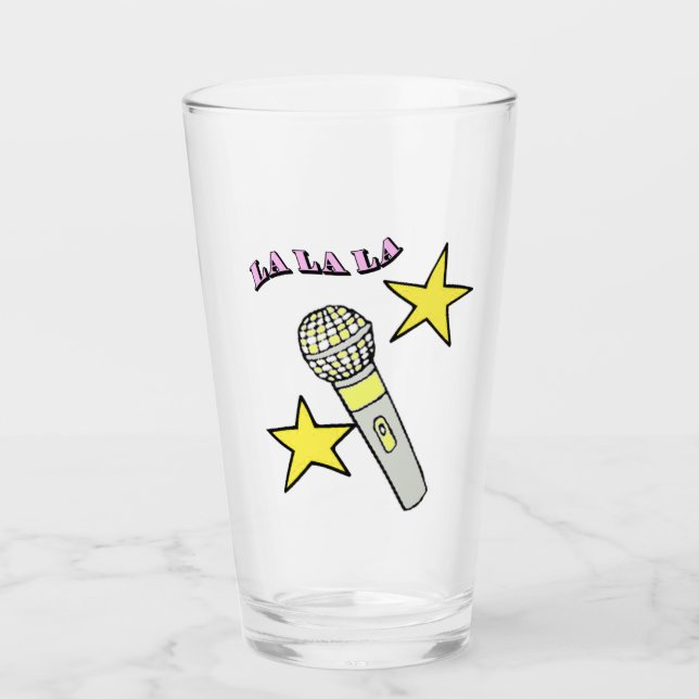 Copo De Pint Cantando Karaoke Glass Tumbler (Frente)