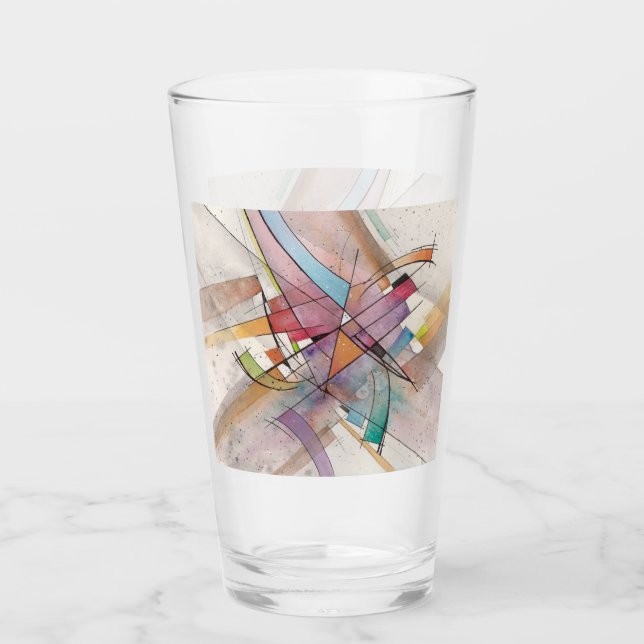 Copo De Pint CANTATA em TOM PASTEL Arte Abstrata (Frente)