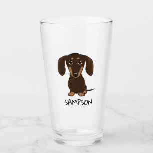 Copo De Pint Cão bonito do Wiener do Dachshund do chocolate