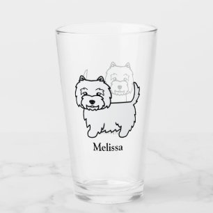 Copo De Pint Cão e Nome do Cartoon de Terrier Branco da Highlan