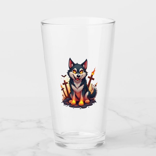 Copo De Pint Cão Husky Hellhound (Frente)